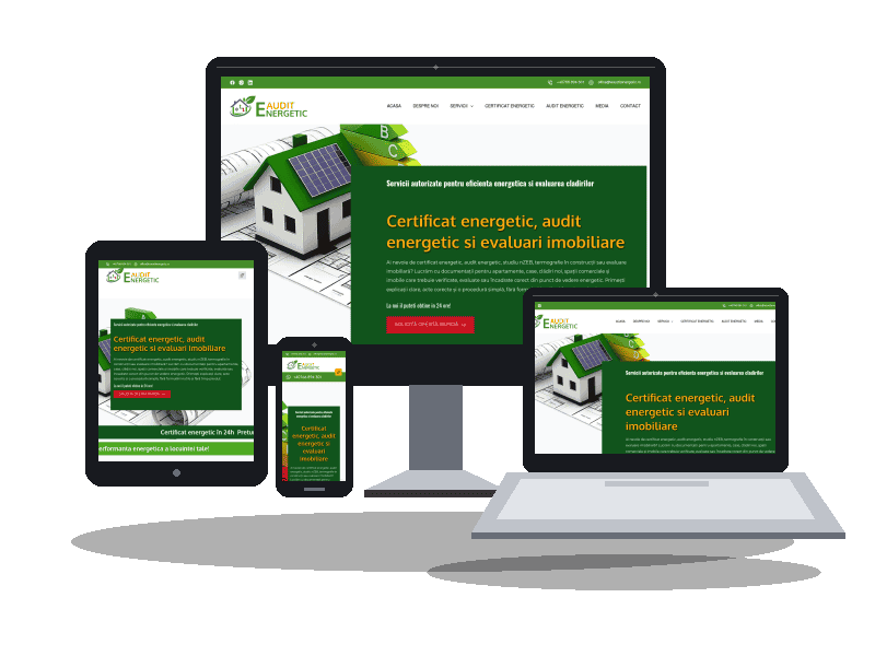 Mockup dispozitive – www.eauditenergetic.ro site de prezentare eAuditEnergetic.ro - audit energetic